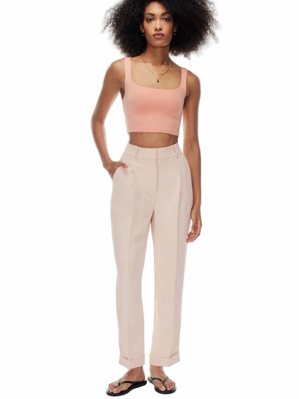 WILFRED Aritzia Driftwood High-Rise Straight Leg Pants Lilac Size 6